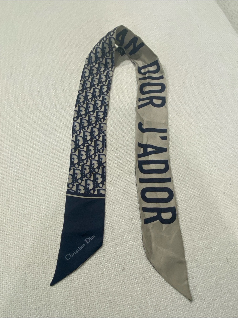 Dior Oblique Silk Scarf Navy Twilly - Picture 6 of 6